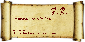 Franke Roxána névjegykártya